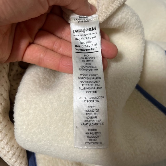 Patagonia retro pile fleece marsupial half zip sweater Women’s XL - Picture 8 of 8